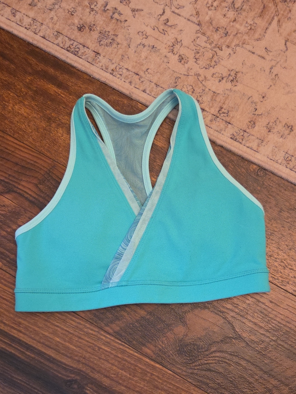 lululemon athletica Aqua Teal Wrap-Front Sports Bra